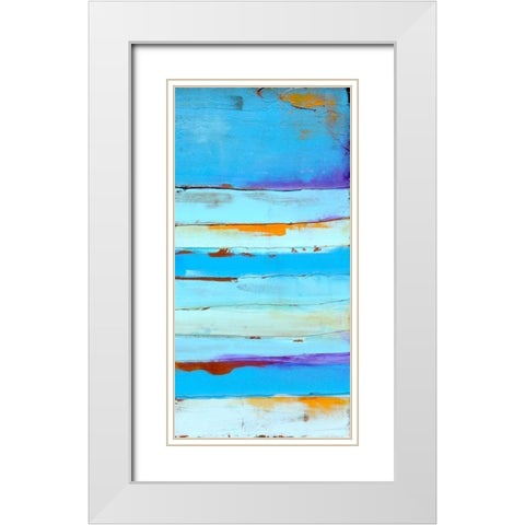 Blue Jam II White Modern Wood Framed Art Print with Double Matting by Ashley, Erin