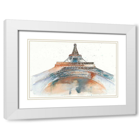 View of Eiffel I White Modern Wood Framed Art Print with Double Matting by Wang, Melissa
