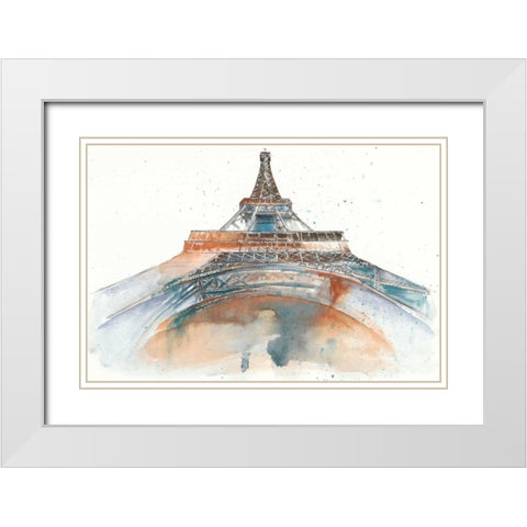 View of Eiffel I White Modern Wood Framed Art Print with Double Matting by Wang, Melissa