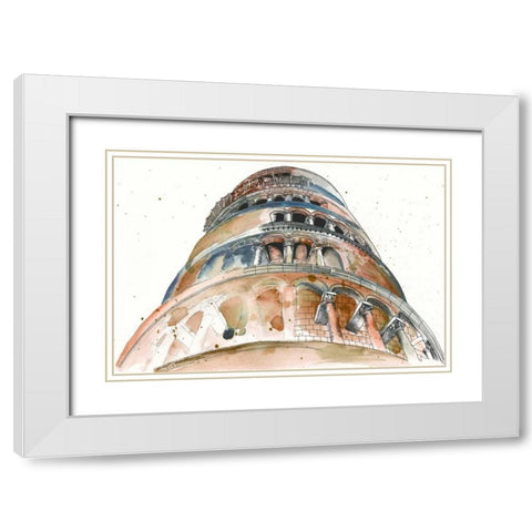 View of Eiffel II White Modern Wood Framed Art Print with Double Matting by Wang, Melissa
