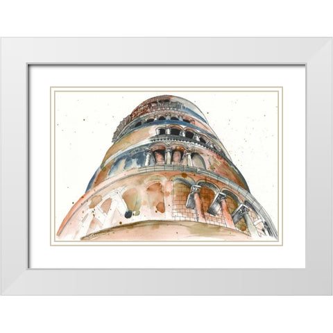 View of Eiffel II White Modern Wood Framed Art Print with Double Matting by Wang, Melissa