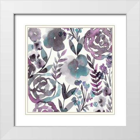 Blooming Plum Garden I White Modern Wood Framed Art Print with Double Matting by Kappa, Diane