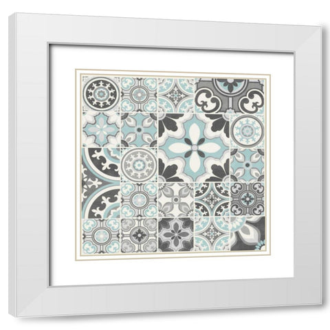Suzanni Tile III White Modern Wood Framed Art Print with Double Matting by Kappa, Diane