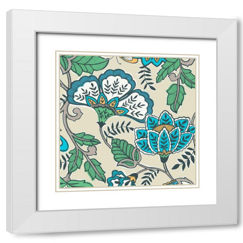 Namaste Floral I White Modern Wood Framed Art Print with Double Matting by Kappa, Diane
