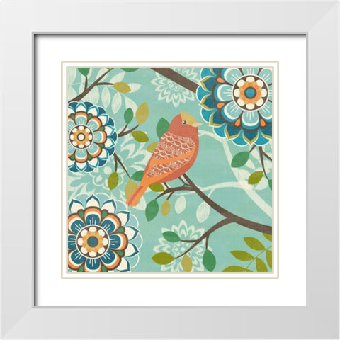 Flock Together III White Modern Wood Framed Art Print with Double Matting by Kappa, Diane