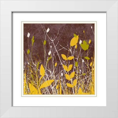 Botany Expressions V White Modern Wood Framed Art Print with Double Matting by Orlov, Irena