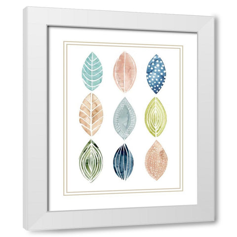 Patterned Leaves II White Modern Wood Framed Art Print with Double Matting by Popp, Grace