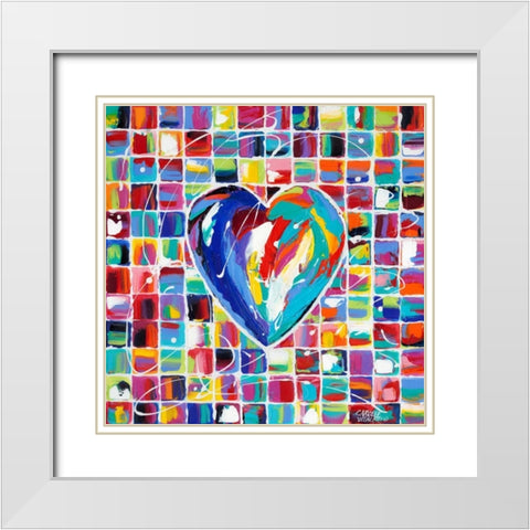 Hearts of a Different Color I White Modern Wood Framed Art Print with Double Matting by Vitaletti, Carolee