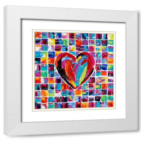 Hearts of a Different Color II White Modern Wood Framed Art Print with Double Matting by Vitaletti, Carolee