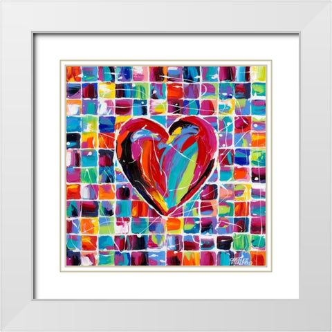 Hearts of a Different Color II White Modern Wood Framed Art Print with Double Matting by Vitaletti, Carolee