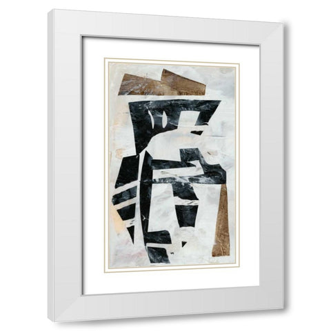 Tribal Collage I White Modern Wood Framed Art Print with Double Matting by Goldberger, Jennifer