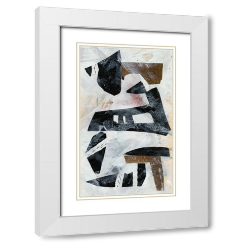 Tribal Collage II White Modern Wood Framed Art Print with Double Matting by Goldberger, Jennifer