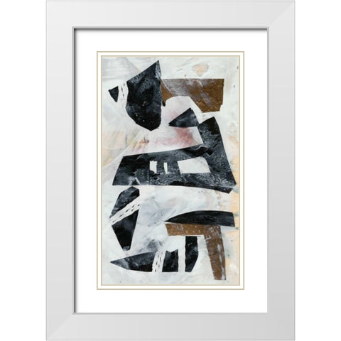 Tribal Collage II White Modern Wood Framed Art Print with Double Matting by Goldberger, Jennifer