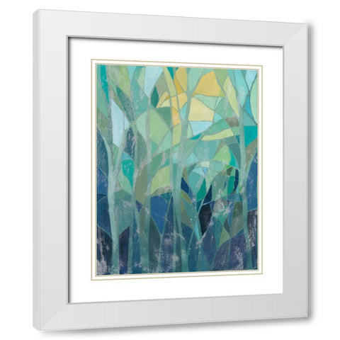 Stained Glass Forest I White Modern Wood Framed Art Print with Double Matting by Popp, Grace