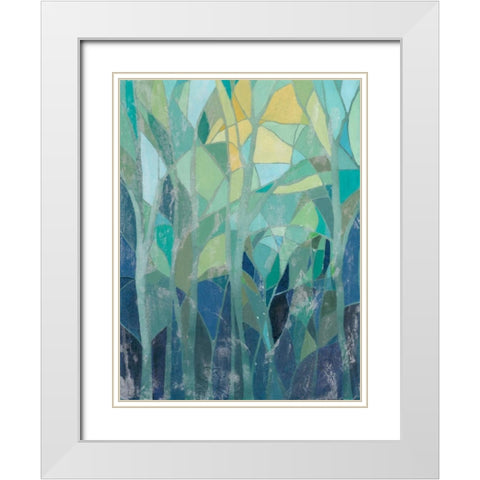 Stained Glass Forest I White Modern Wood Framed Art Print with Double Matting by Popp, Grace