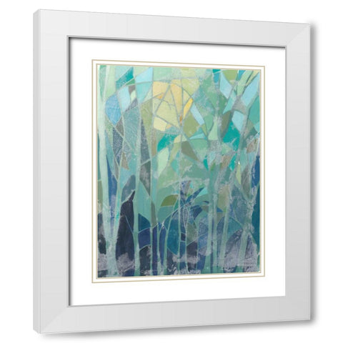 Stained Glass Forest II White Modern Wood Framed Art Print with Double Matting by Popp, Grace