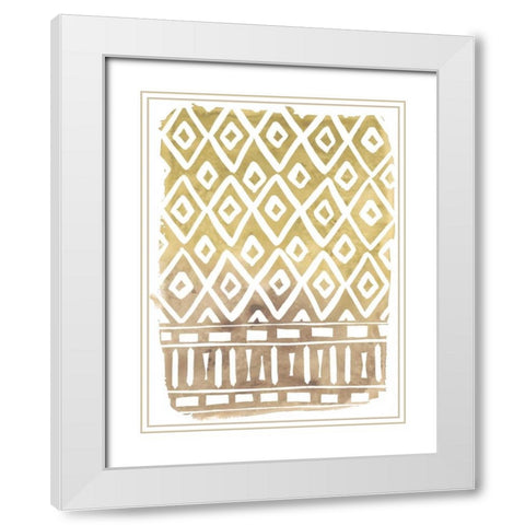 Mud Cloth Motif II White Modern Wood Framed Art Print with Double Matting by Vess, June Erica