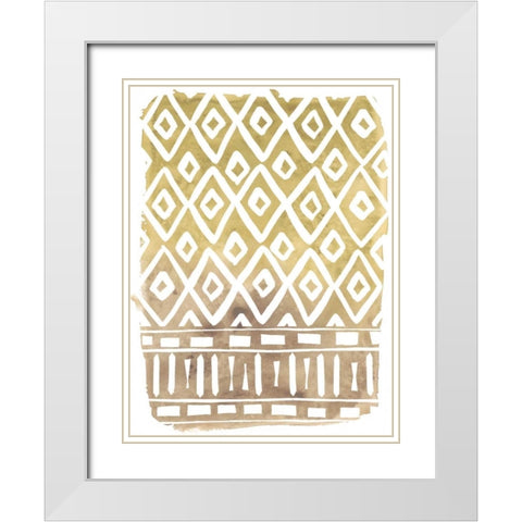Mud Cloth Motif II White Modern Wood Framed Art Print with Double Matting by Vess, June Erica