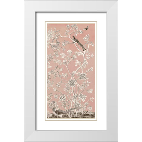 Blush Chinoiserie I White Modern Wood Framed Art Print with Double Matting by McCavitt, Naomi
