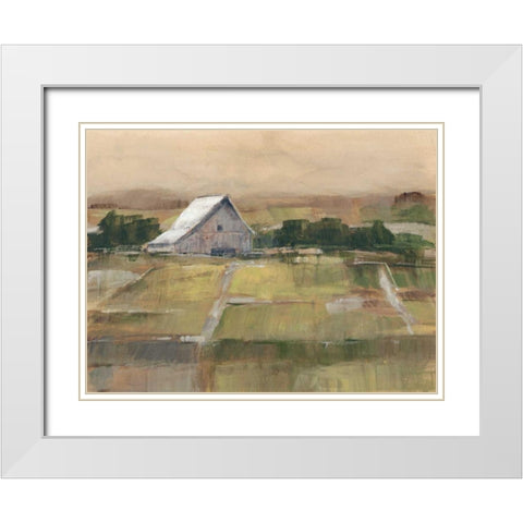 Rural Sunset II White Modern Wood Framed Art Print with Double Matting by Harper, Ethan