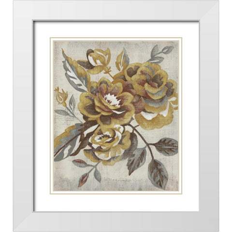 Honeyed Blooms I White Modern Wood Framed Art Print with Double Matting by Zarris, Chariklia