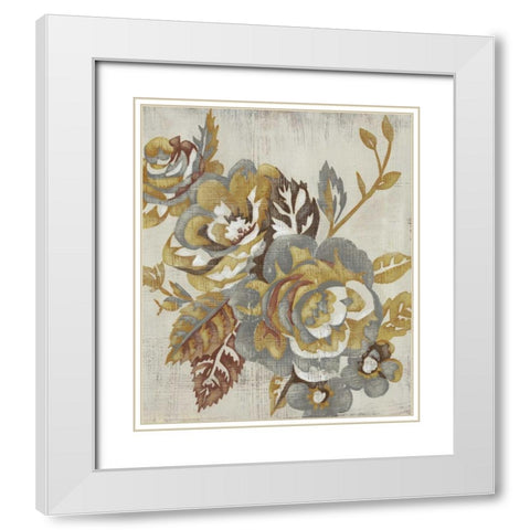 Honeyed Blooms II White Modern Wood Framed Art Print with Double Matting by Zarris, Chariklia