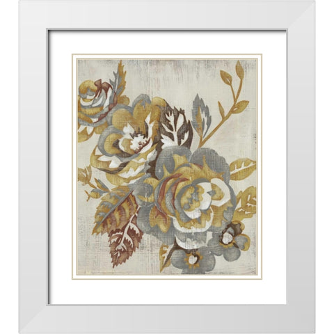 Honeyed Blooms II White Modern Wood Framed Art Print with Double Matting by Zarris, Chariklia