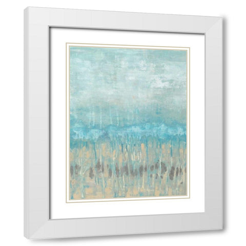 Coastline Abstraction I White Modern Wood Framed Art Print with Double Matting by Goldberger, Jennifer