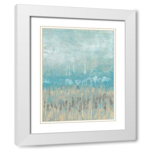 Coastline Abstraction II White Modern Wood Framed Art Print with Double Matting by Goldberger, Jennifer