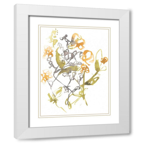 Yellow and Grey Array I White Modern Wood Framed Art Print with Double Matting by Goldberger, Jennifer