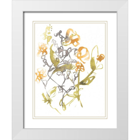 Yellow and Grey Array I White Modern Wood Framed Art Print with Double Matting by Goldberger, Jennifer