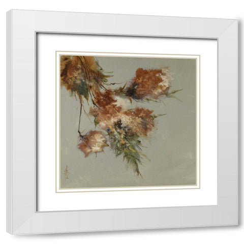 Rusty Spring Blossoms III White Modern Wood Framed Art Print with Double Matting by Doyle, Anne Farrall