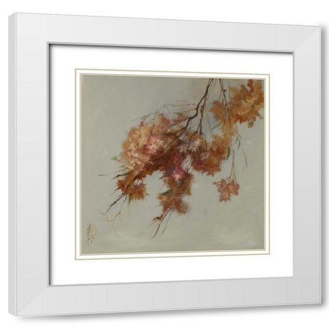 Rusty Spring Blossoms IV White Modern Wood Framed Art Print with Double Matting by Doyle, Anne Farrall