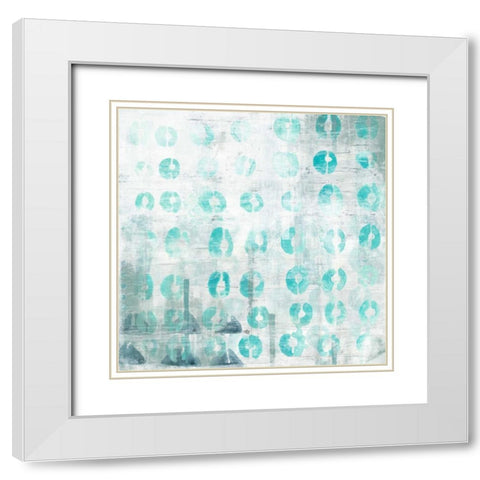 Blue Static I White Modern Wood Framed Art Print with Double Matting by Vess, June Erica