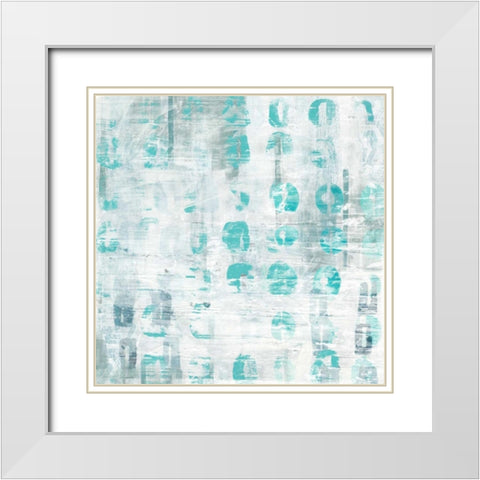 Blue Static IV White Modern Wood Framed Art Print with Double Matting by Vess, June Erica