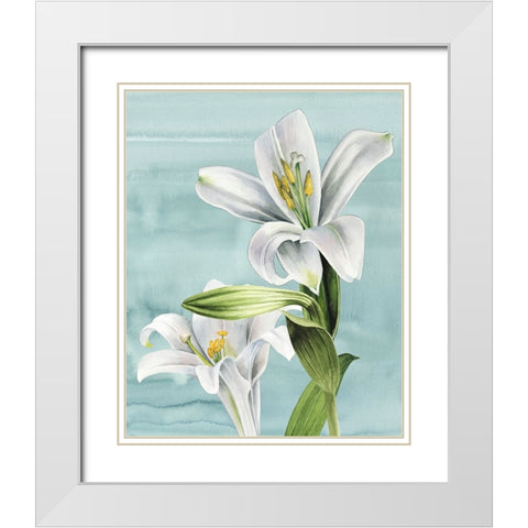Peaceful Lilies II White Modern Wood Framed Art Print with Double Matting by Popp, Grace