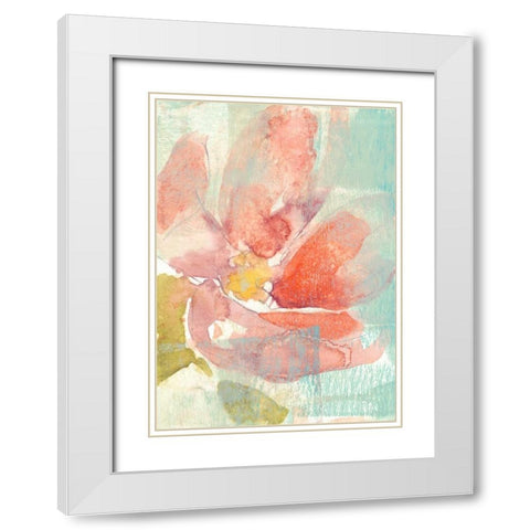 Veiled Poppy I White Modern Wood Framed Art Print with Double Matting by Goldberger, Jennifer