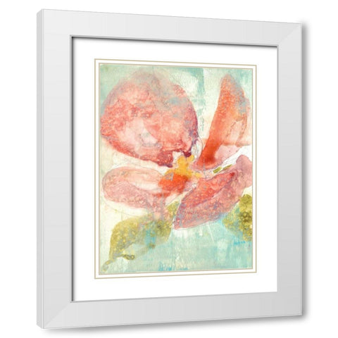 Veiled Poppy II White Modern Wood Framed Art Print with Double Matting by Goldberger, Jennifer