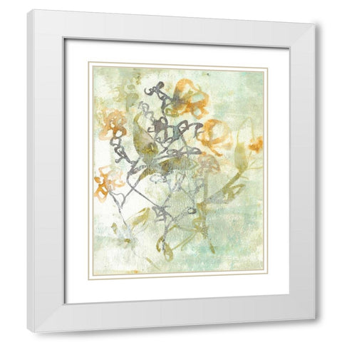 Washed Floral I White Modern Wood Framed Art Print with Double Matting by Goldberger, Jennifer