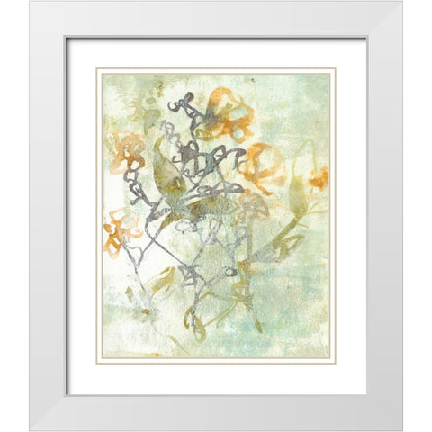 Washed Floral I White Modern Wood Framed Art Print with Double Matting by Goldberger, Jennifer