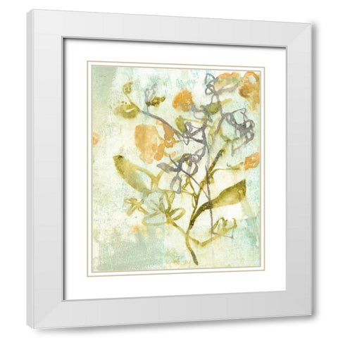 Washed Floral II White Modern Wood Framed Art Print with Double Matting by Goldberger, Jennifer