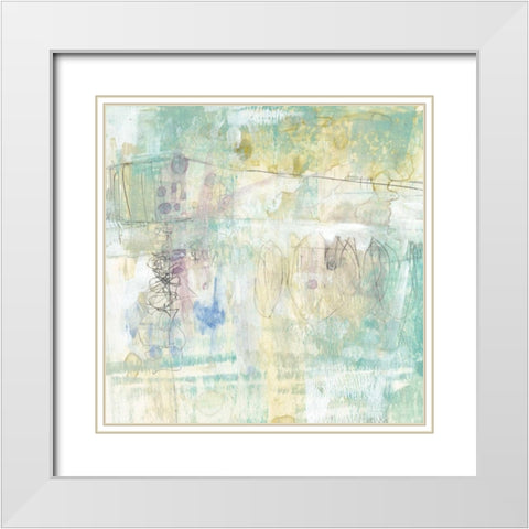 Washed Pastel I White Modern Wood Framed Art Print with Double Matting by Goldberger, Jennifer