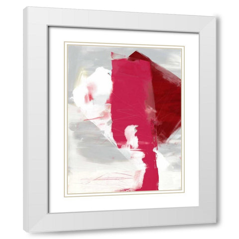 Magenta Abstract I White Modern Wood Framed Art Print with Double Matting by Jasper, Sisa