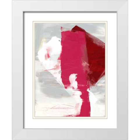 Magenta Abstract I White Modern Wood Framed Art Print with Double Matting by Jasper, Sisa