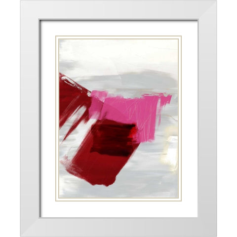 Magenta Abstract II White Modern Wood Framed Art Print with Double Matting by Jasper, Sisa