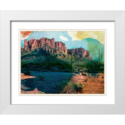 Arizona Abstract  White Modern Wood Framed Art Print with Double Matting by Jasper, Sisa