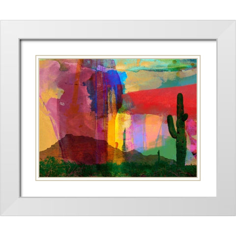 Mesa Abstract White Modern Wood Framed Art Print with Double Matting by Jasper, Sisa