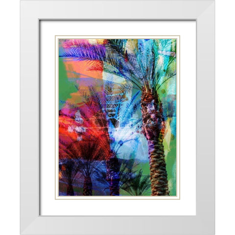 Desert Palm Abstract  White Modern Wood Framed Art Print with Double Matting by Jasper, Sisa