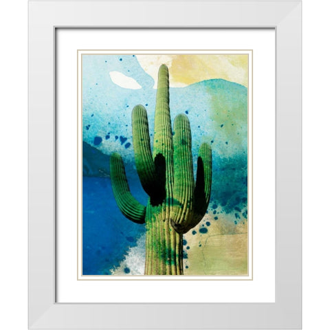 Cactus Abstract White Modern Wood Framed Art Print with Double Matting by Jasper, Sisa