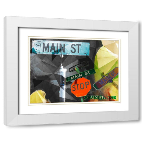 Main Street Collage  White Modern Wood Framed Art Print with Double Matting by Jasper, Sisa